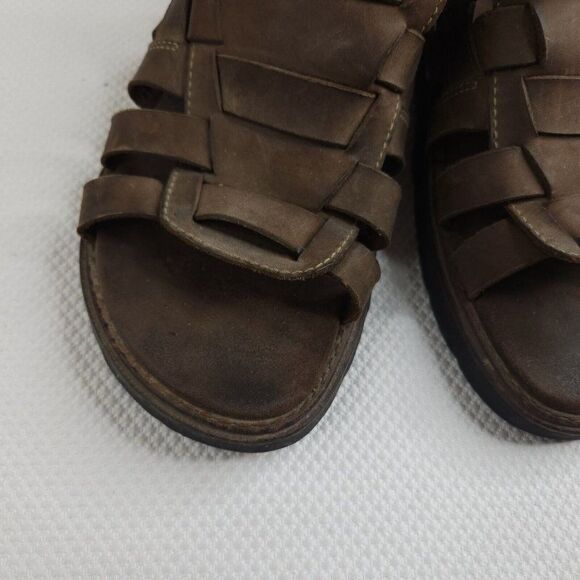 Vintage 90s Grunge Mens 12 Sandals Brown Fishman Simple Brand Lug Soles main image 4